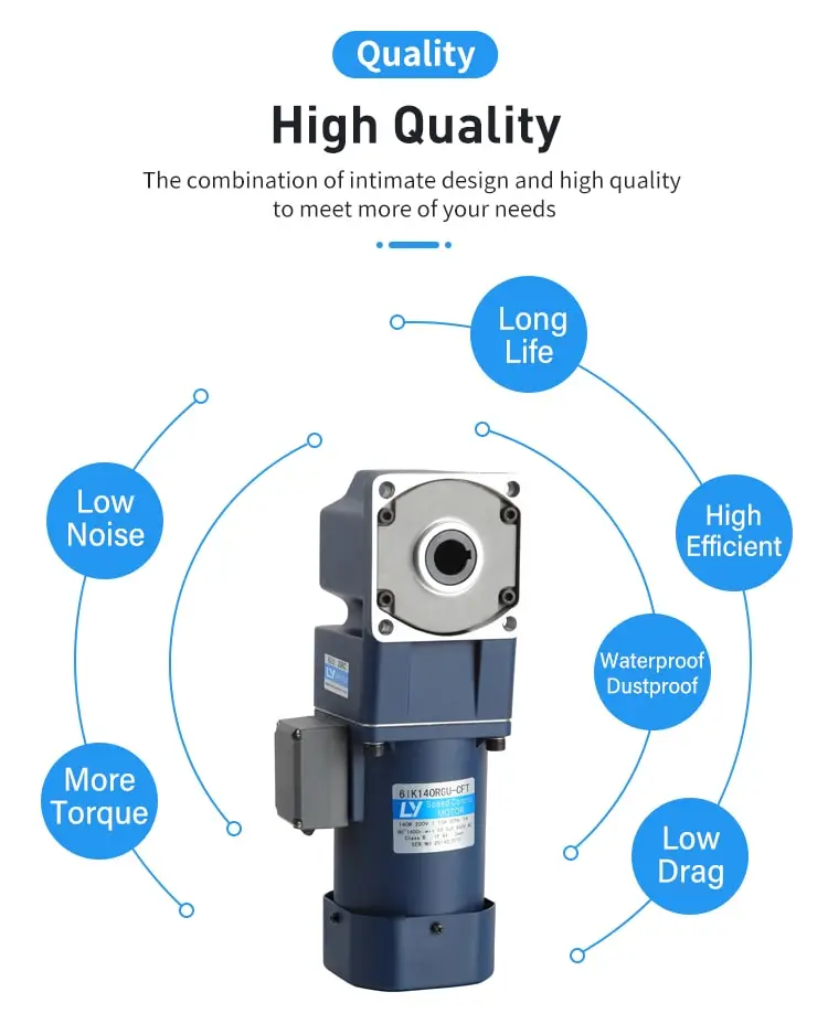 140W AC Spiral bevel right angle motor Advantage