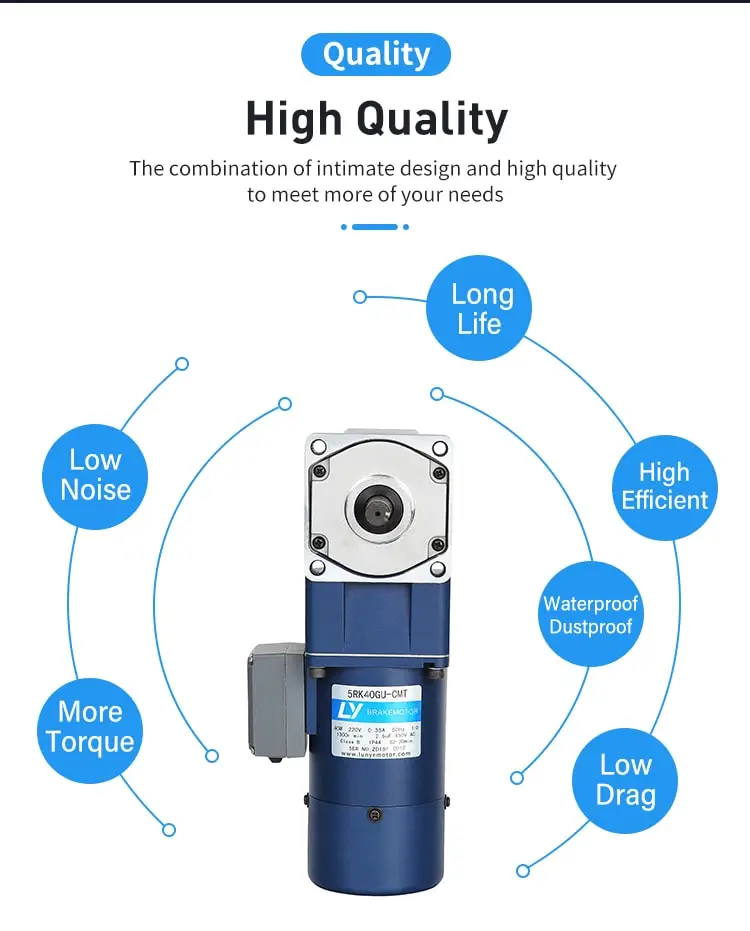 40W AC Spiral bevel right angle motor Advantage