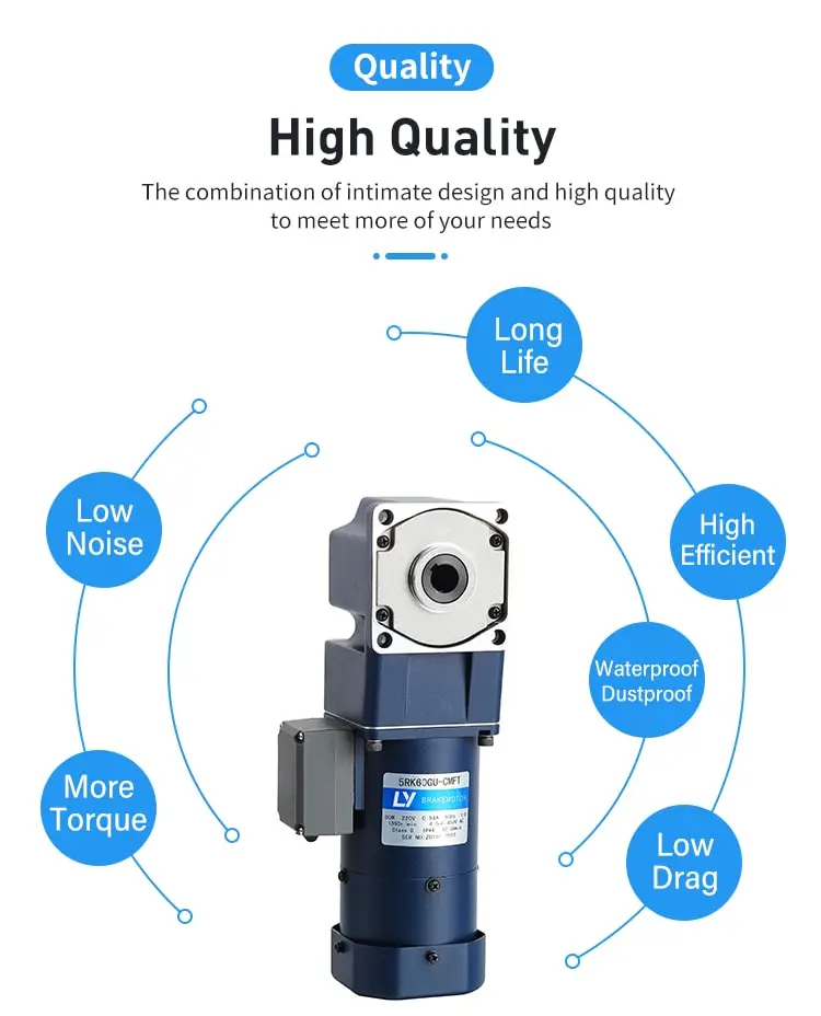 60W AC Spiral bevel right angle Motor