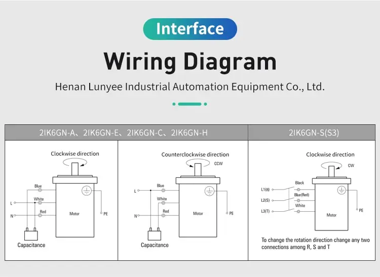 6W AC induction motor drawings