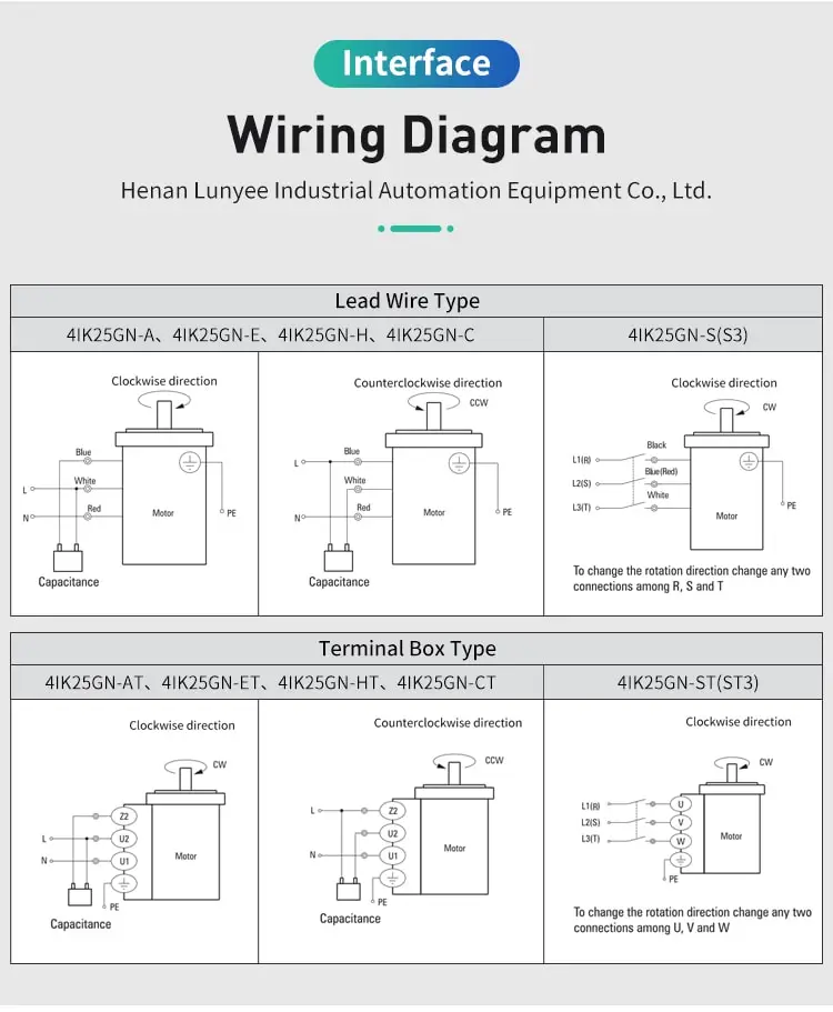 25W AC induction motor drawings