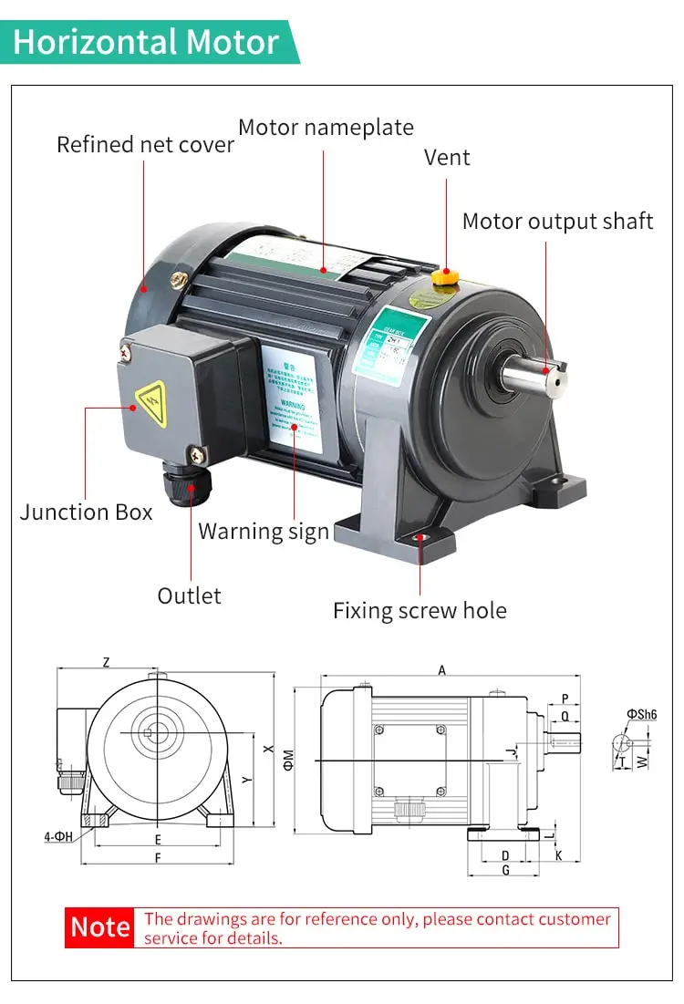 5.5KW Horizontal small AC motor parameters