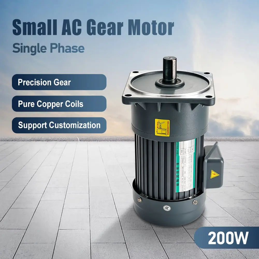 200W 220V Three-phases small AC Gear motor 