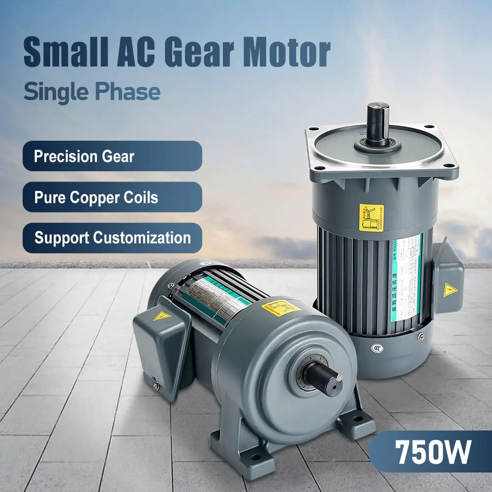 750W single-phase small AC geared motor