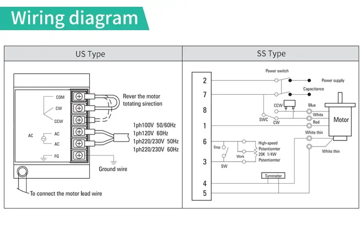 25W AC Speed Control Motor Drawing