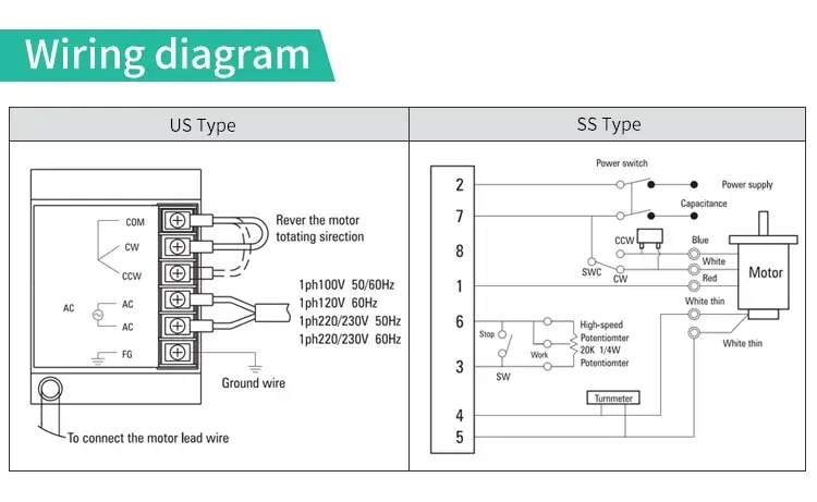 120W AC Speed Control Motor Drawing