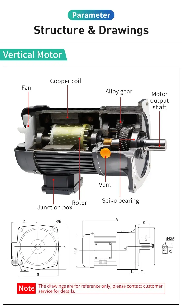 5.0KW vertical three-phase small AC motor parameters