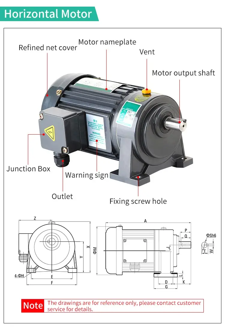 3.0KW horizontal three-phase small AC motor parameters