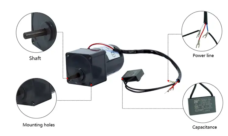 10W 220V AC Torque Motor with Gearbox