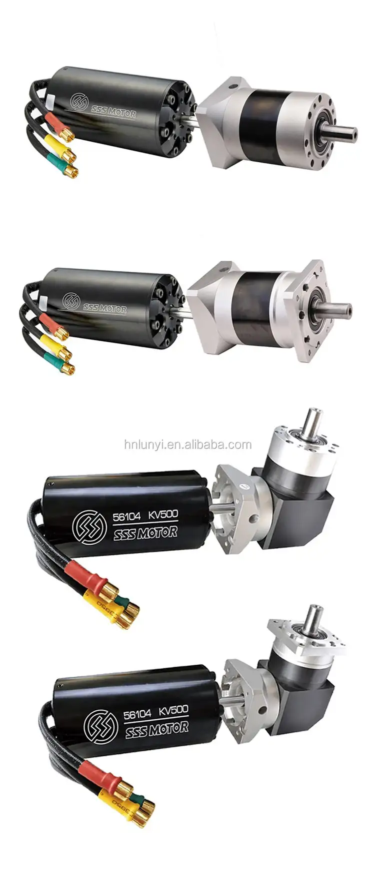 11000W 360-790KV 6 Poles Brushless Inner Rotor Motor with planetary gearbox