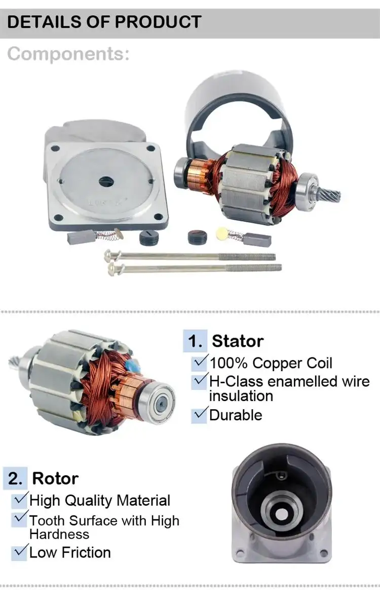 110W 220V 2000RPM PMDC planetary brush gear motor