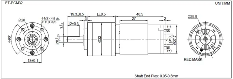 12-24V dc planetary gearbox motor with micro battery