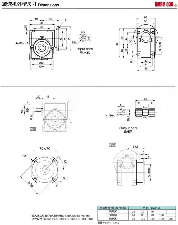 120-180W 110-380V Single-phase AC worm Gear Induction motor