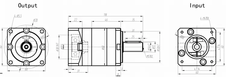 1500W 220V 4000rpm AC planetary reducer speed motor