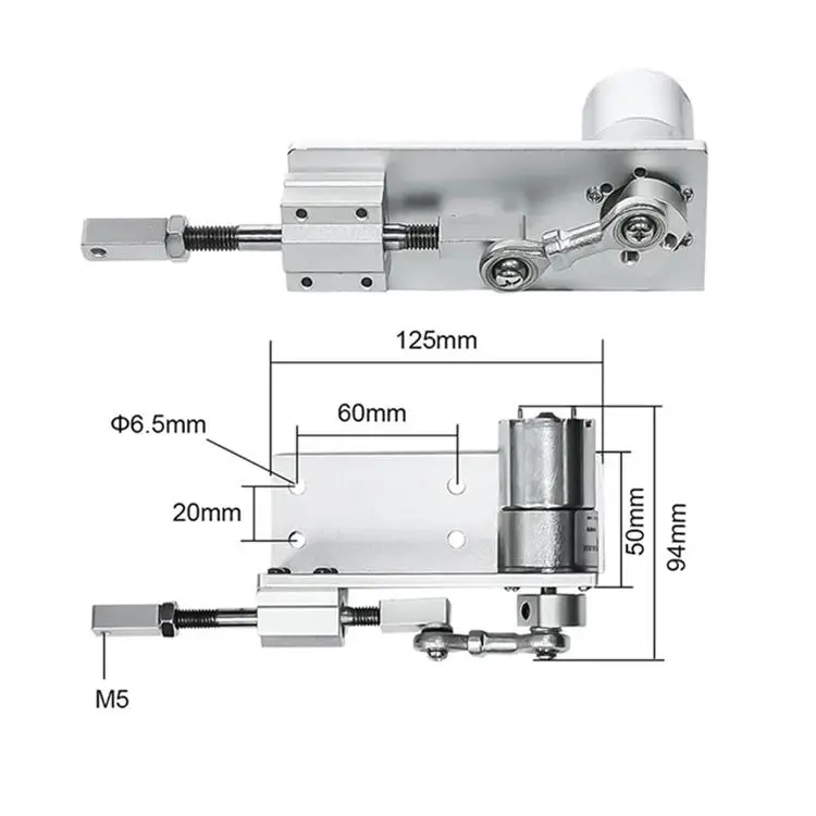 16MM 12-24V Small DC Gear Motor with Reciprocating Cycle Linear Actuator
