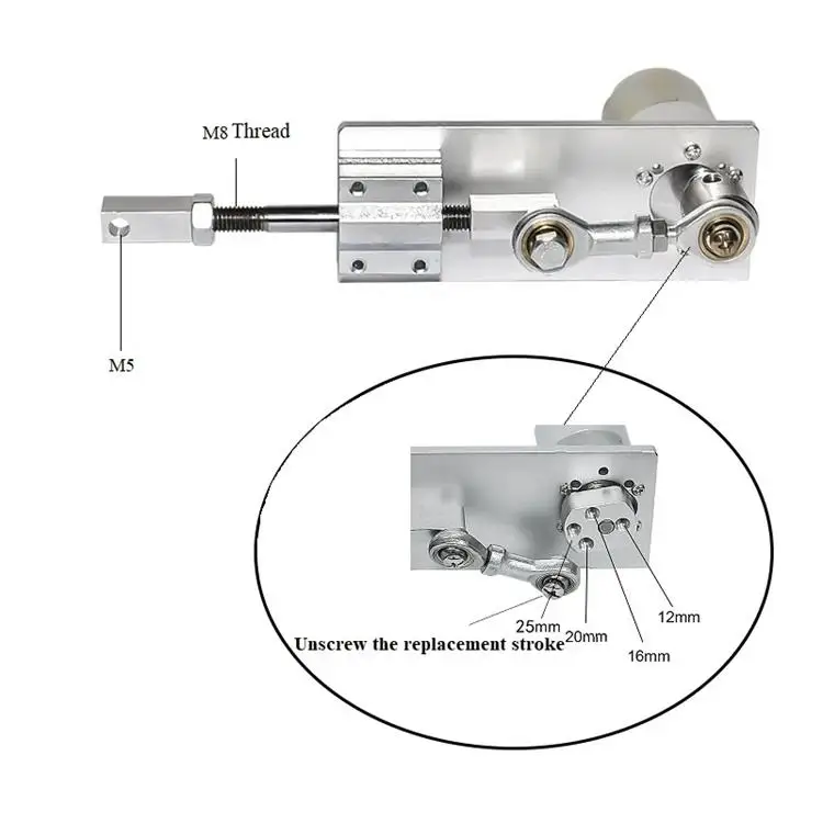 16MM 12-24V Small DC Gear Motor with Reciprocating Cycle Linear Actuator