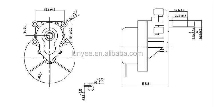 200W 24V DC Wheel Chair Motor with Controller