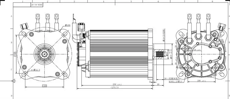 2200W 60-72V 3500RPM Waterproof Brushless DC motor