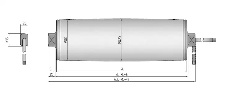 250W 220V 113mm Single phase Drum motor