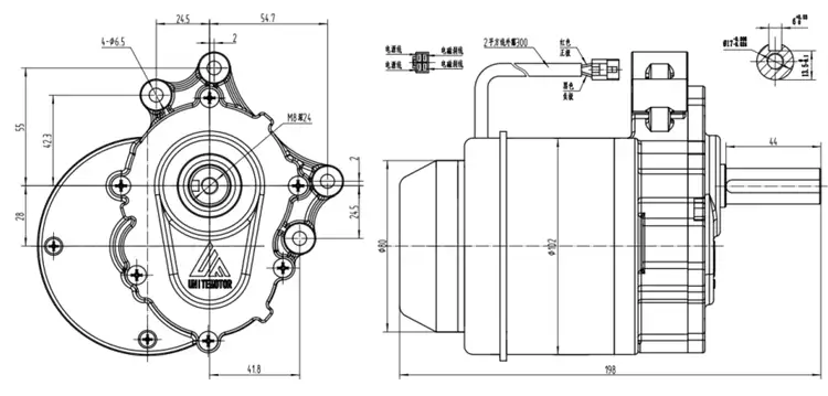 250W 24V 75RPM DC Geared Brush Motor