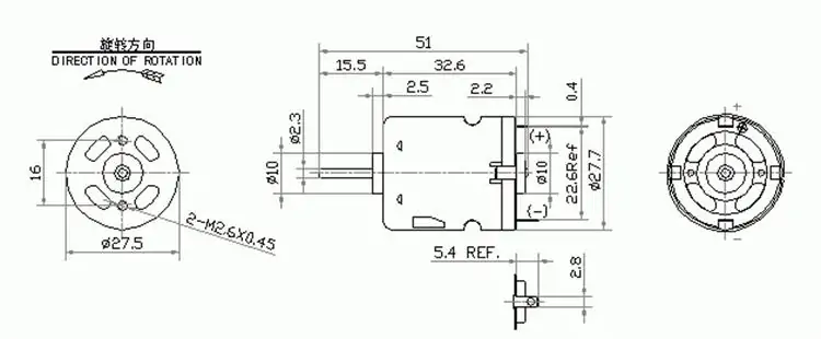 3.57-11.9W 12-24V electric mini brushed pmdc motor