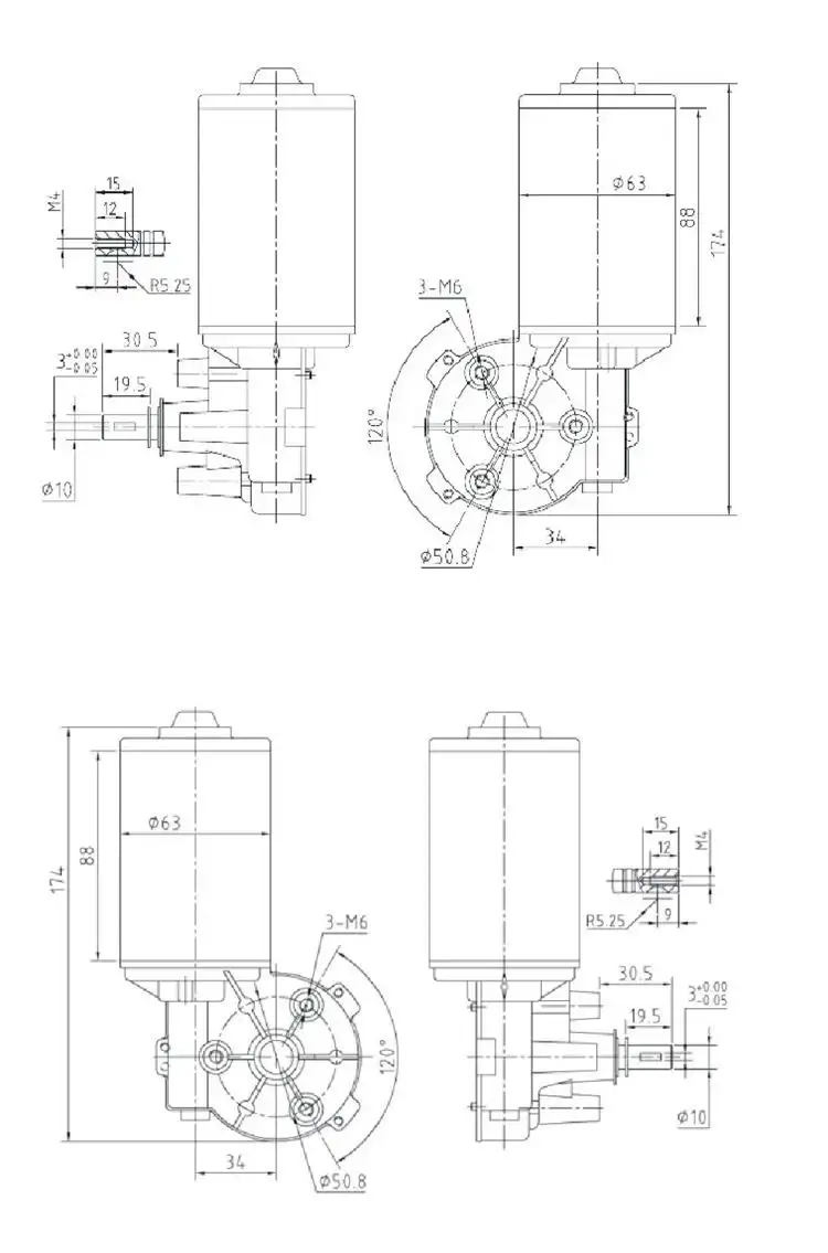 30-100W 12-48V 40RPM DC worm gear motor