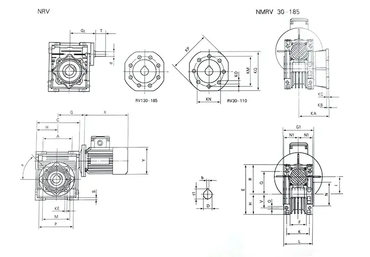 30-3000W 110-380V High Torque Single-phase AC worm gear motor