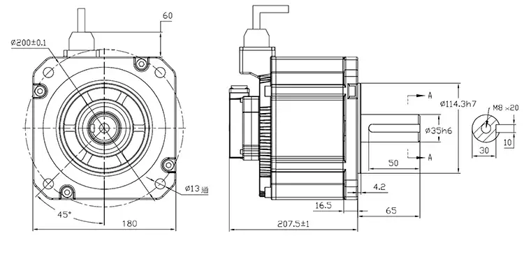 4.8-10KW 12-72V 1500-3000RPM dc servo motor with brake and encoder