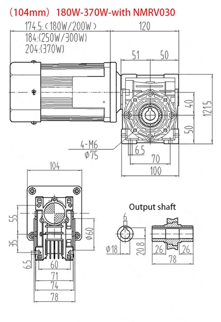 400W 220V Single-phase AC Induction Motor with worm gearbox