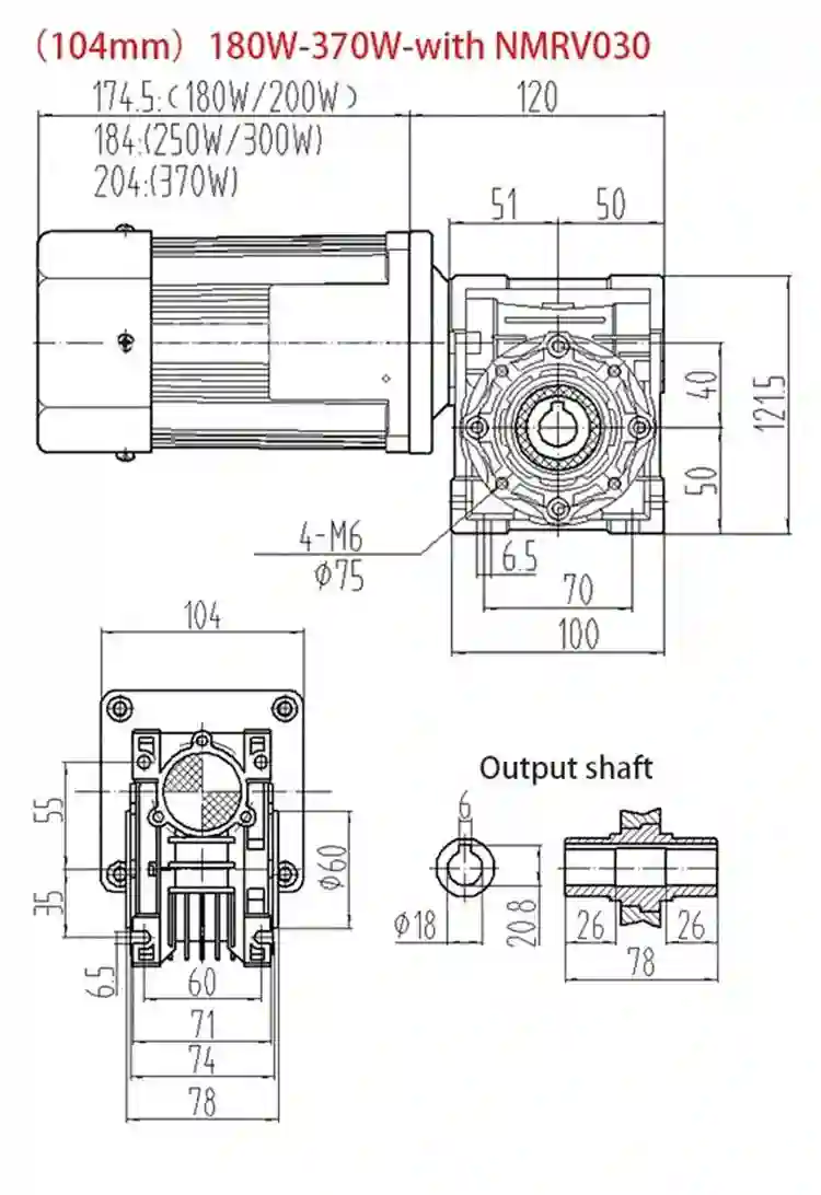 400W 220V Single-phase AC worm Gear Induction motor