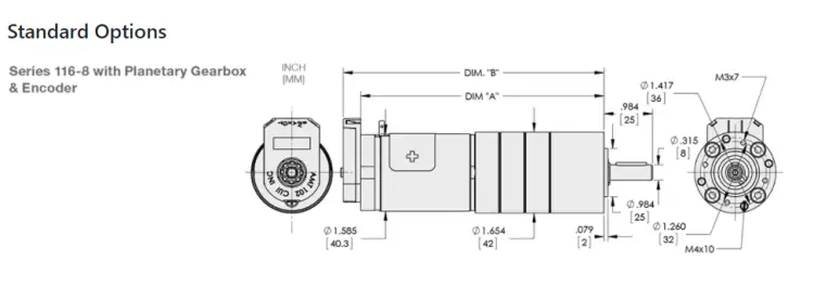40mm DC Brush Gearmotor with Planetary Gearbox