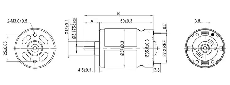 6W 3-24V 7400RPM DC Brush Motor