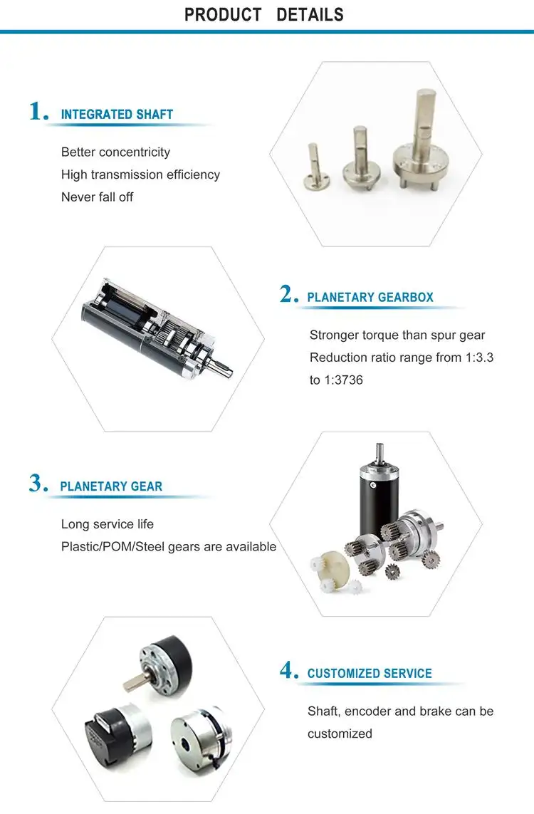 7-12W 12-24V 3000RPM brushed dc planetary gearbox gear motor