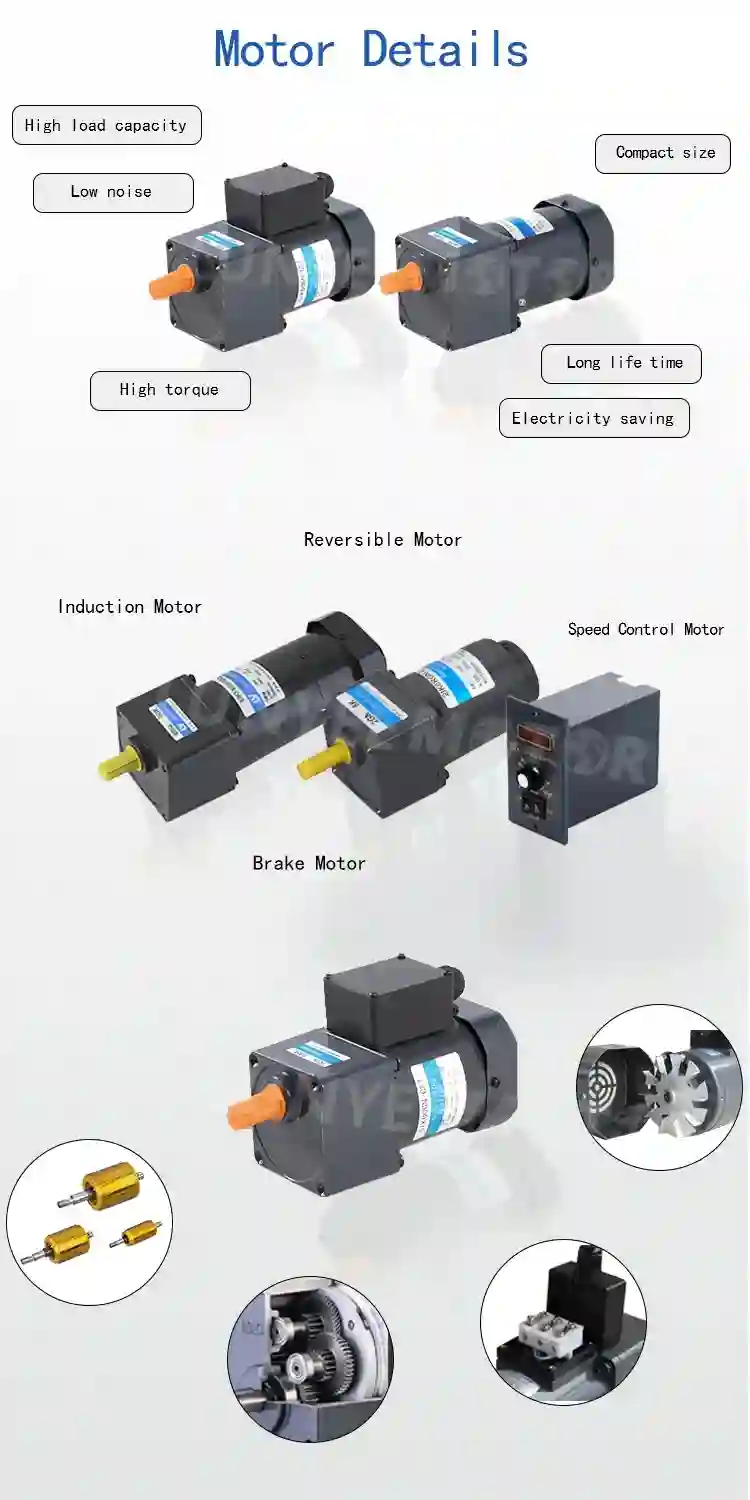 90W 220-230V AC Induction Hollow Shaft Right Angle Gear Reduction Motor With Speed Controller